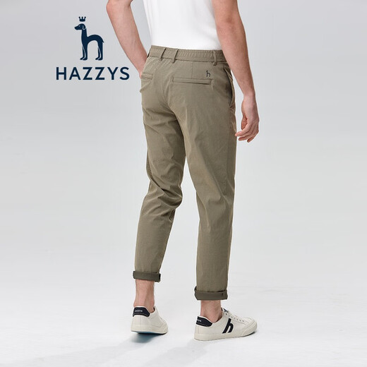 Hazzys Men's Clothing Spring and Autumn Pants para hombres Pantalones casuales Pantalones de negocios Light Men Atdzp03ax85 Dark Beige Di 34 175/82a 34