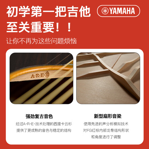 雅马哈（YAMAHA）红标吉他FG3/FG5/FS3/FS5/FGX3全单民谣吉他专业乐手演奏指弹唱 FG5原声款丨41英寸全单【日产】