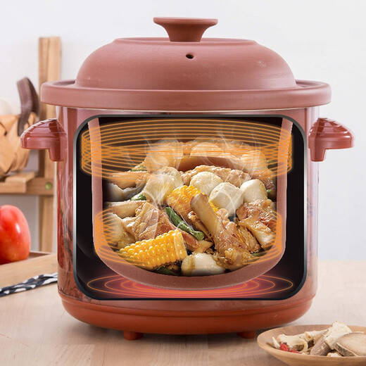 Longxingfa Longxingfa fully automatic household electric stew pot purple clay cooking porridge, porridge simmering soup health care soup pot ceramic electric casserole stew pot mini electric stew pot stew pot low power fine stew Zisha intelligent automatic model 2.5L suitable for 2-4 people