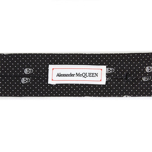 亚历山大.麦昆（ALEXANDER MCQUEEN）男士骷髅印花真丝领带 165724 4Q053 1077 黑色