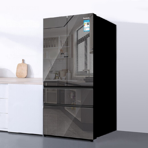 Panasonic NR-W61TGZ-XM 618L mirror French multi-door refrigerator first-class energy efficiency inverter, agate black, home smart frost-free, automatic ice making