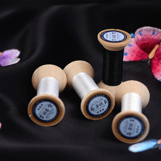 Other embroidery craftsmen's handmade Suzhou embroidery embroidery mulberry silk thread entwined silk embroidery thread handmade embroidery spool pink white black black