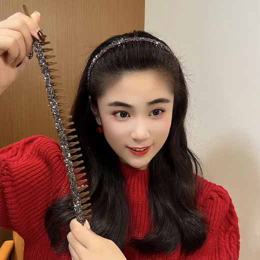 Idel's little fragrant bow hair accessory black velvet hairpin hairband women's Internet celebrity 2025 new high-end sparkling hairband F1737 black