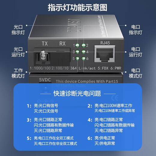 ZT-net Gigabit single-mode single-fiber optical fiber transceiver multi-mode dual-fiber photoelectric converter long-distance network transmitter SC interface Gigabit single-mode dual fiber 20 kilometers (one set)