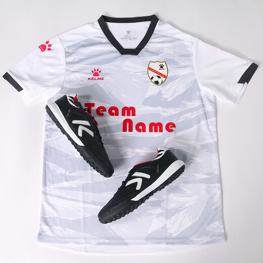 KELME/Kalme football shoes men's TF broken nails summer breathable lace student youth competition training shoes adult black/white 39