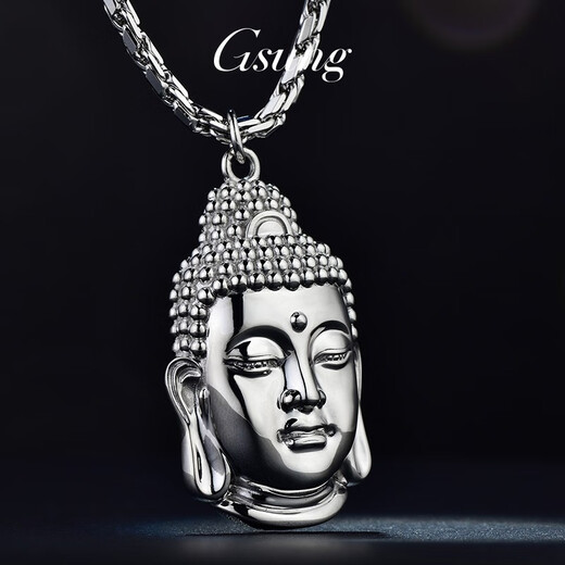 GsunG platinum Buddha head pendant PT950 Buddha head women's hangtag three-dimensional men's platinum Buddha hangtag. Priced by gram. Contact before bidding.