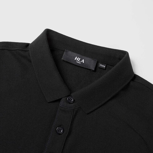 Heilan House (HLA) men's short-sleeved polo shirt 25 summer cool antibacterial casual business lapel high-end top men's short-sleeved summer dress black D6 M 170/88A recommended 63-68kg