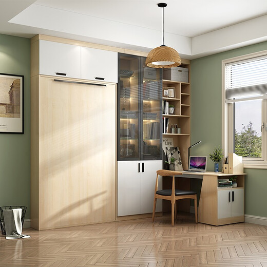 Sineman whole house custom study furniture set combination with folding corner folding side bed desk cabinet customized in one-piece folding cabinet B (838mm*760mm*1542mm)