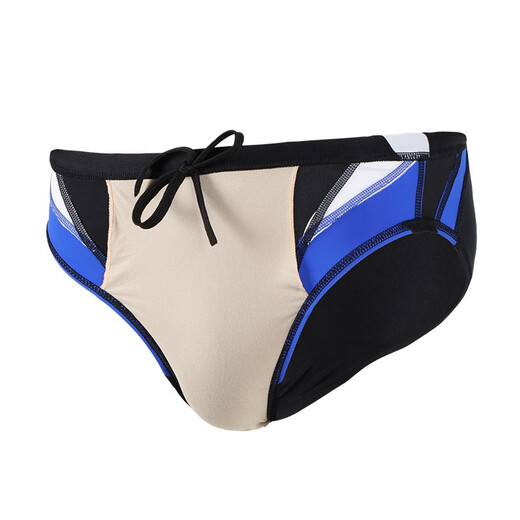 YINGFA swimming trunks men's professional triangle training swimming trunks adult and children's fitness competition racing swimming trunks blue and white S (waist 51-56 cm)