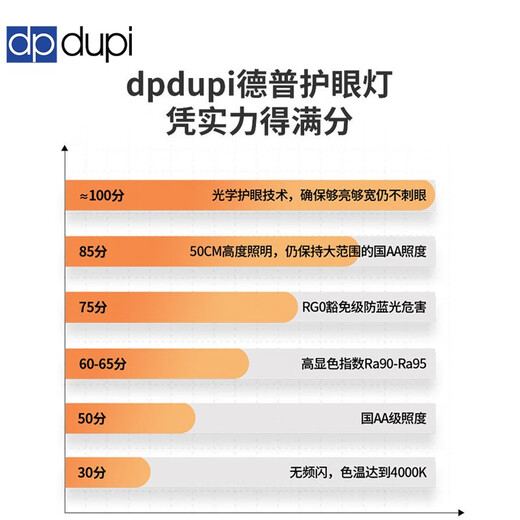 Dp dupi Depu eye protection desk lamp national AA level children and students learning machine screen reading desk full spectrum anti-glare eye protection 60CM Xiaobai Plus full spectrum eye protection desk lamp pedestal model