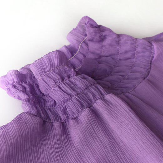 Taoyanshuo (TAOYANSHUO) Taoyanshuo new autumn clothing fashion loose large hem mid-length high-end dress mulberry silk skirt purple M