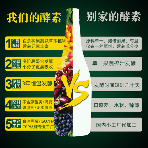 烟火气台湾原装进口百草珍酿综合断食辟谷酵素原液益生菌 百草珍酿（经典款：偏甜） 750ml*1瓶