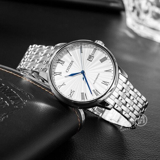 CITIZEN men's watch fully automatic mechanical watch classic small blue needle business atmosphere casual watch gift recommendation small blue needle white dial NJ0080-50A