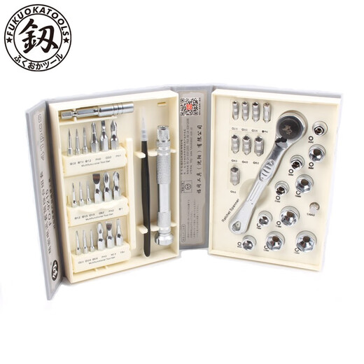 
Japanese Fukuoka Hardware Screwdriver Mini Ratchet Wrench Batch Set Large Torque Household Set Repair Tool FO-9215 Telecommunications Screw Comprehensive Set 41 pieces