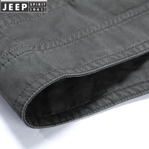JEEP SPIRIT夹克男外套翻领纯色棉上衣中年男士商务休闲男装褂子外套【易穿搭 7229军绿色 XL 码建议140-155斤
