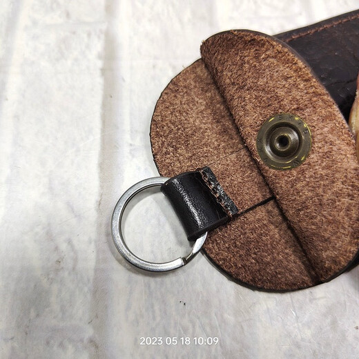 Bronck Pull-out kleine Schlüsselbeutel Mini Ultra-dünn tragbarer Männerkopfschicht Cowide Draw String Key Cover Key Bag Damen 1858 S-vegetierbares Bräunungskoffer