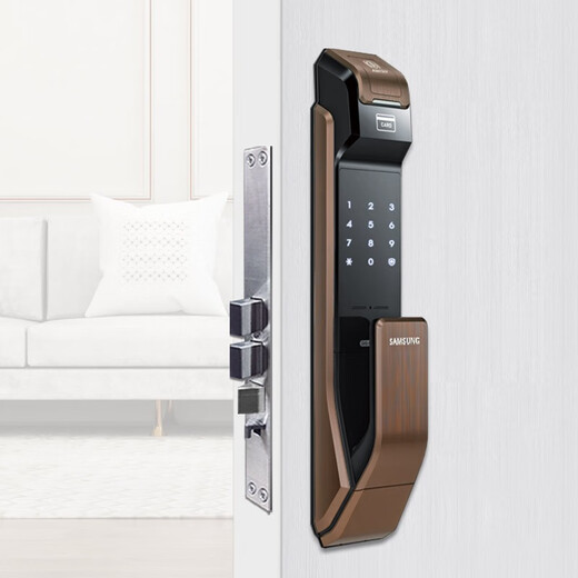 三星（SAMSUNG） 指纹锁智能家居家用入户防盗门木门电子密码锁P718京东物流 P718咖【全自动锁体+光学指纹】
