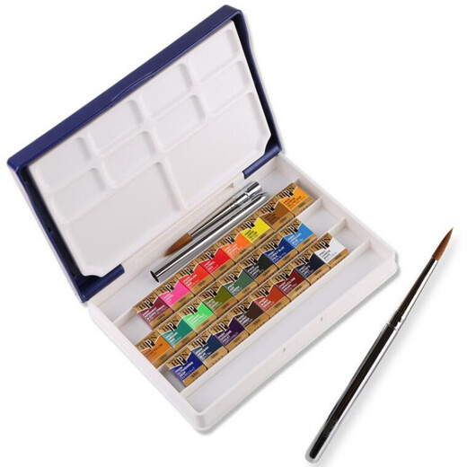 Holbein (Holbein) Japonais Holbein Artists aquarelle artiste artiste solide aquarelle pigment 12 couleurs (PN691)-coffre à rouge [Envoyer du papier aquarelle Baohong 32k / 10 feuilles]
