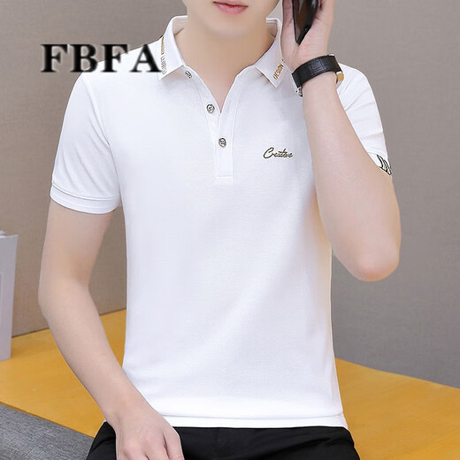 
FBFA Hong Kong trendy brand summer men's short-sleeved new polo shirt men's casual versatile breathable collar Paul T-shirt 683 black M