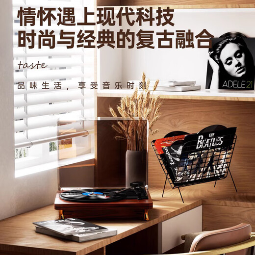 Chengdi Vinyl Record Player HIFI Retro Gramophone Bluetooth Speaker Living Room European Portable Record Player Audio LP Classic Color + Teresa Teng + Stylus Lifetime Warranty