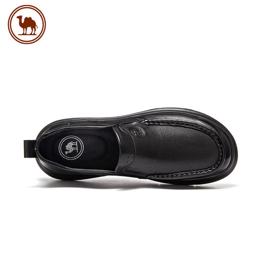 Camel Men's Leather Shoes Soft Sole Comfortable Cowhide Business Casual Derby Shoes P14A155604 Black 41