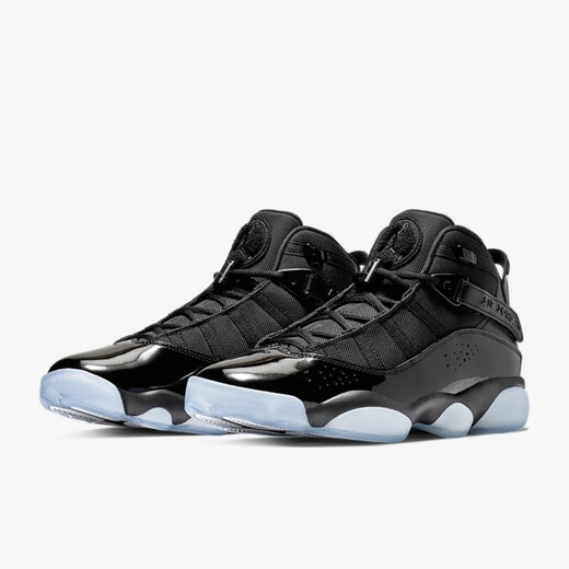 AJ乔丹（nike Air Jordan）JORDAN 6 RINGS 乔6 轻量缓震 透气耐磨 22年新款 男士实战篮球鞋 黑/冰蓝322992-011 标准40.5/US7.5