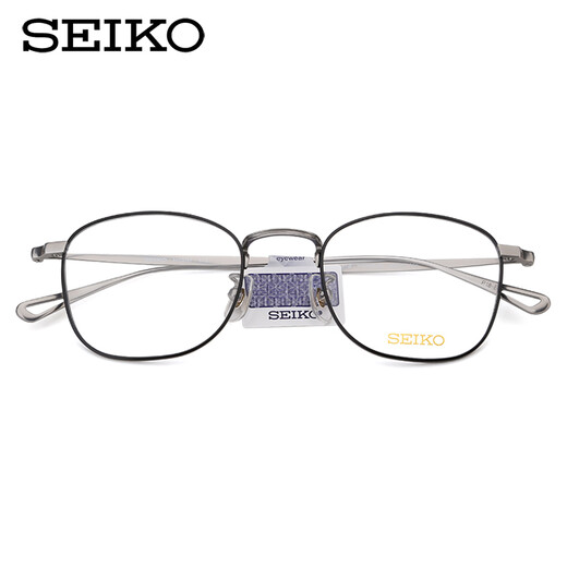 Seiko glasses frame men's and women's retro light titanium round face full frame mirror frame small face glasses myopia with glasses H03097 golden C01 single frame (with mirror case mirror cloth)