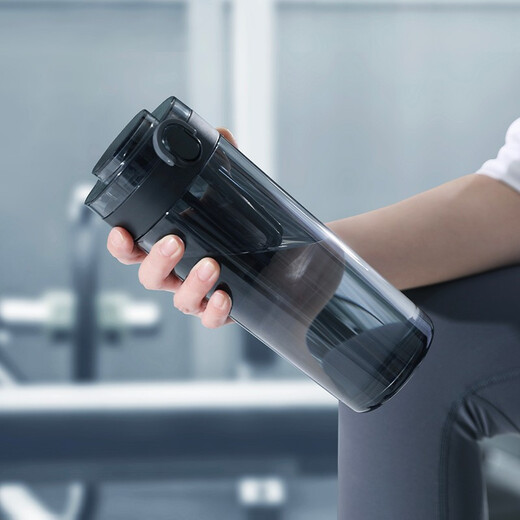 Mijia Xiaomi Tritan water cup 600ml large capacity sports plastic cup multifunctional fitness shaker cup with tea filter dark gray 600ml