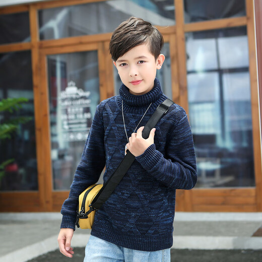 Disney handsome sweater for winter boys turtleneck thickened sweater for medium and large children plus velvet/baby warm coat 9195 shallow lotus root powder without velvet 120 Recommended 35-44 Jin [Jin equals 0.5 kg]