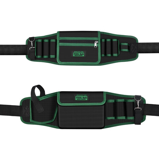 Baolian thickened electrician's special waist bag, wear-resistant tool hanging bag, strong and durable canvas multi-functional hardware repair storage bag, middle pocket flip model, durable waist bag
