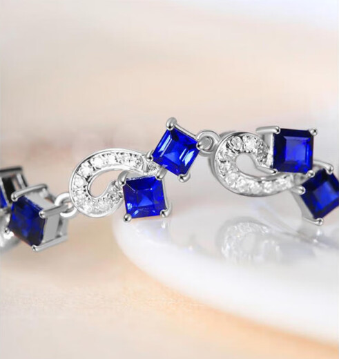 COASZE jewelry sapphire bracelet for women, 18K gold inlaid diamond bracelet, Chinese Valentine's Day gift for girlfriend, blue sapphire bracelet - ready stock