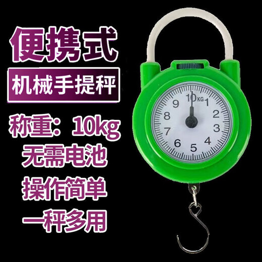 雍財 弹簧秤手提便携式高精度家用机械称重10kg迷你电子称行李快递厨房 弹簧秤-蓝色+1个装