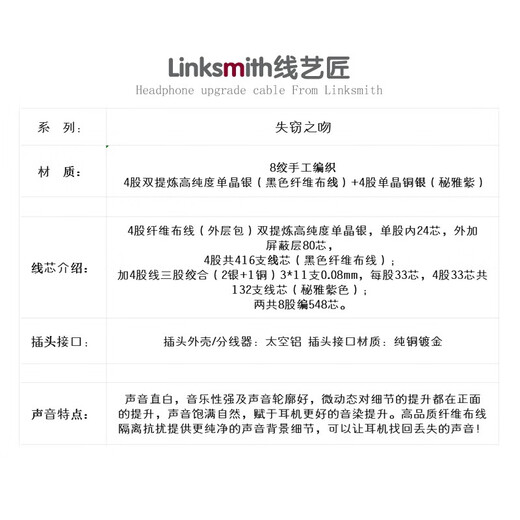 Line Artist's Theft Kiss Headphone Balance Line MMCX 0.78 2pin fiber wiring Single crystal silver + copper silver braid balance line headphone wire effect line Xielantu 2nd generation/Shuer 846 4-core Canon balance port