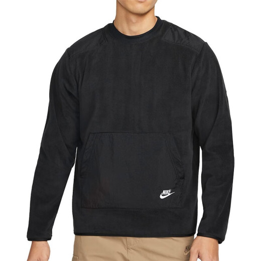 耐克（NIKE） 卫衣外套男士2024春秋季运动服保暖摇粒绒圆领套头衫 DD4855-010黑色 2XL
