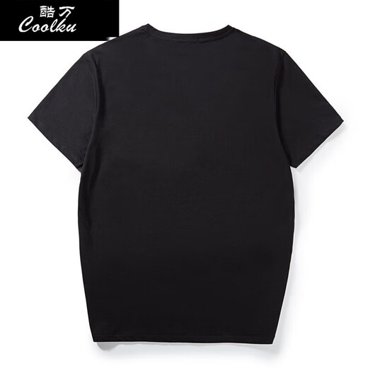 
Coolku (coolku) large-size men's printed short-sleeved T-shirt for men with fat plus size loose fat man summer large-size T-shirt trend T6172 black M