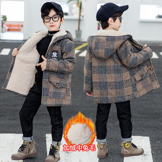 G.DUCKKIDS Children's Clothing Boys' Jackets Autumn and Winter Plush Children's Woolen Coats Mid-Length Thickened Boys' Winter Hooded Tops Khaki Size 160 Recommended Height 150-160cm 12-13 Years Old G.DUCKKIDS Children's Clothing Boys' Jackets Autumn and Winter Plush Children's Woolen Coats Mid-Length Thickened Boys' Winter Hooded Tops Khaki Size 160 Recommended Height 150-160cm 12-13 Years Old