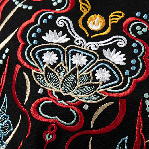 2024 T-shirt de coton pur à la mode pur et à manches courtes à manches courtes de style chinois pour hommes de style chinois PHOENIX BROIDEMBRÉE À LA SIME DE LA SIMEAGE DE LA SIME DE LA SIMEAGE 681 (155-170jin [Jin est égal à 0,5 kg]))).
