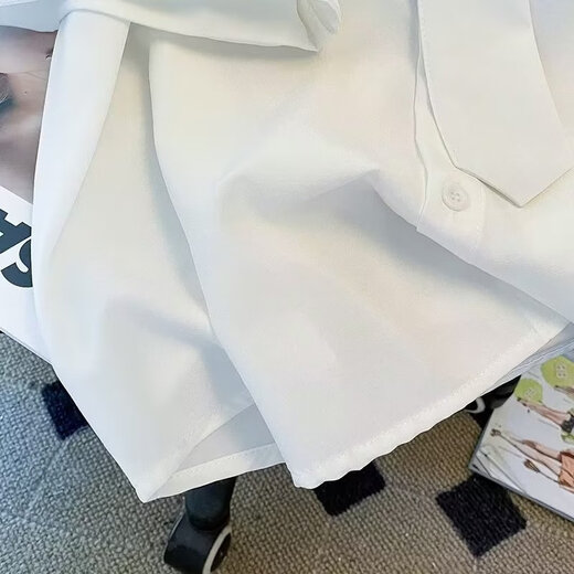 Bomi Tu (BOMITU)-Short-sleeved shirt men's loose and versatile casual half-sleeved top handsome student Hong Kong style five-point sleeve summer jacket white L