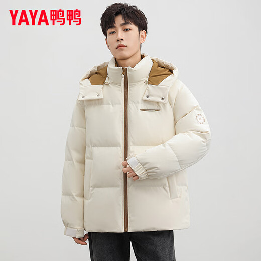 
YAYA Wang Yibo same off-season down jacket for men's short winter new urban fashion casual warm jacket HY off-white L