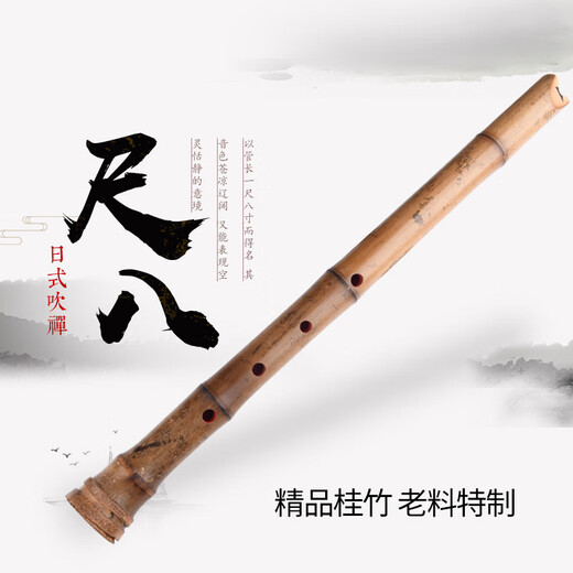日式尺八乐器初学日式日本尺八悠乐器 唐氏尺八五孔DA管GE调尺六火影 一尺八寸【无漆款D管G调】+古色古香