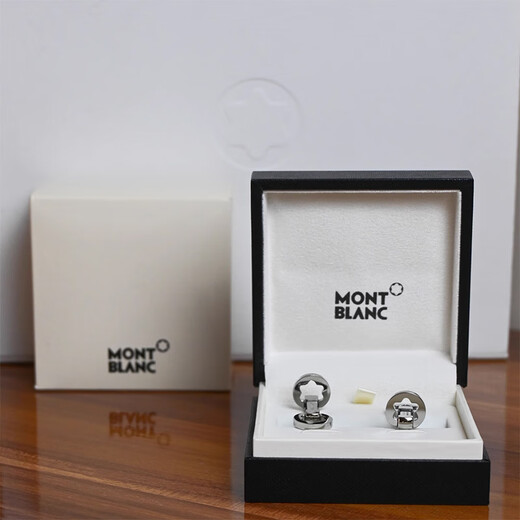 万宝龙MONTBLANC  镂空六角星袖扣法式商务袖钉  专柜盖章联保 万宝龙经典款法式袖扣