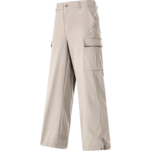 Camel velvet pants men's workwear style autumn and winter waterproof windproof warm casual pants loose straight sports pants women Y14CAY6625, desert gray, men's single layer 2XL