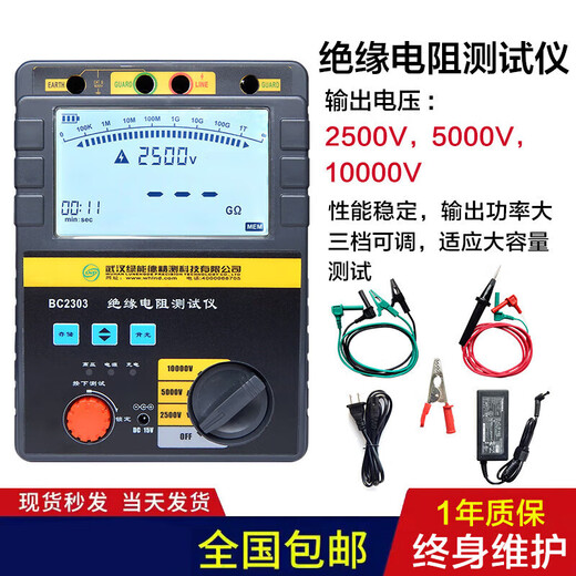 XMSJ绝缘电阻仪 绝缘特性高精度表ZY2671C 10000V D2677C (5000V)  含线