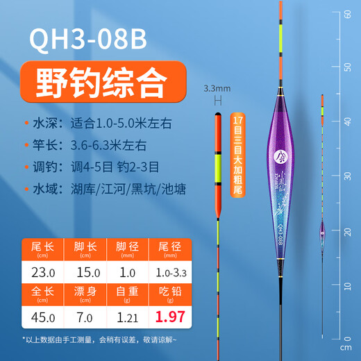 
Small angelfish float QH3 eye-catching bold tail shallow water crucian carp float fishing in the wild black pit float high sensitivity float high sensitivity float high sensitivity