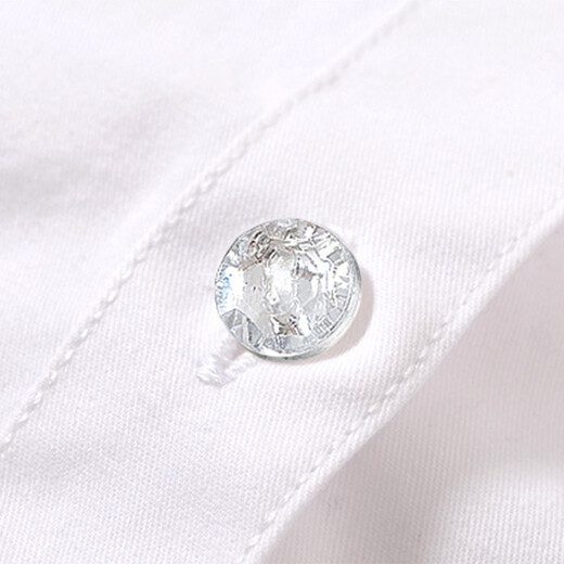 Jiuyu's children's shirt girls pure cotton white shirt casual white long-sleeved shirt student solid color top solid color 150 (suitable for 141-150cm height)