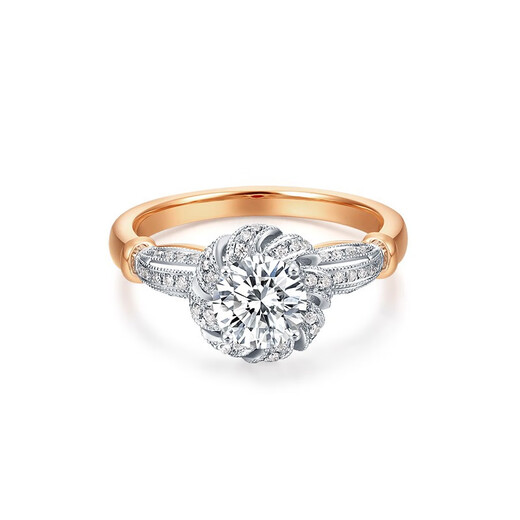 Liuguifu Jewelry 18K Rose Gold Diamond Proposal Proposal Ring Group-set Diamond Ring Star Putiya Series Birthday Gift 20 Points, VS/Weixia, F-G/Excellent White No. 9