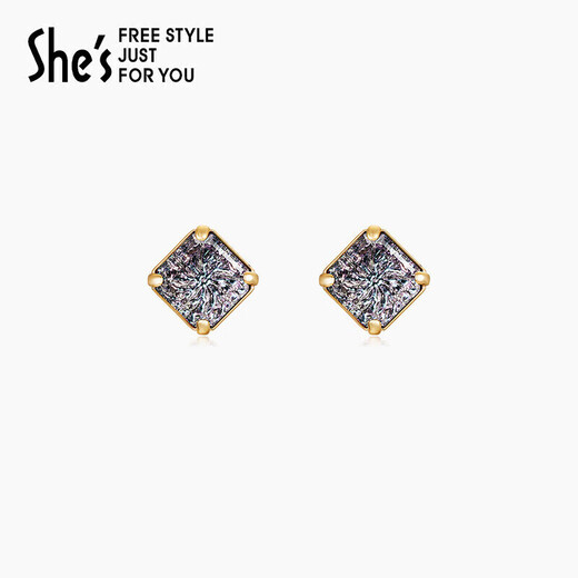 She s earrings Monet impression sparkling colorful imitation crystal earrings niche earrings birthday gift for girlfriend