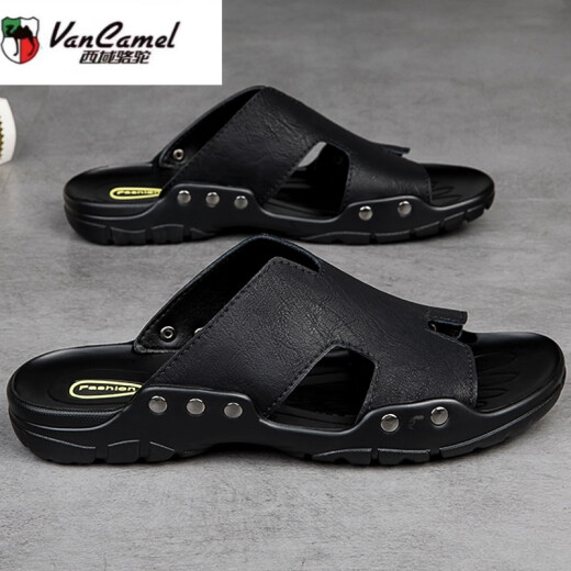 Western Camel (Vancamel) Sandalias Summer de verano NUEVO ALMO 47 AUTERA DEL AUTERO 48 MÁS GATA TALLA PLANO 48 Sandalias 50 de gran tamaño 51 Genuine Leather Soft 52 zapatillas C/1105 Negro 50
