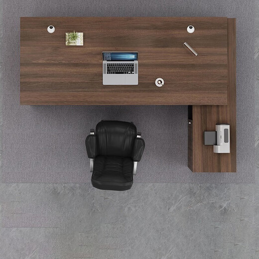 Dounian boss desk office desk president desk can be customized 1.8 meters 2 meters double cabinet executive desk office furniture manager table dark walnut total length 180 + width 80 + side cabinets