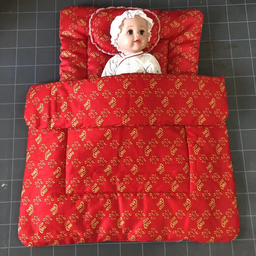Disney brand newborn baby pure cotton quilt, mattress and pillow three-piece set for spring, autumn and winter, soft quilt and bedding, Mickey AB fully washed silk cotton three-piece set 100*100--55*100